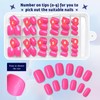 Bellelfin 120Pcs Short Press on Nails Square Round Fake Nails,