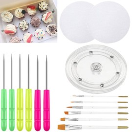 ALLRI Cookie Decorating Kit Cookie Decorating Supplies with 1 Acrylic Cookie Turnta...