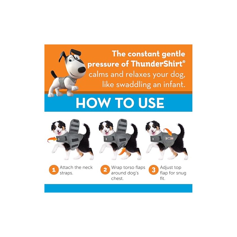 Thundershirt Chaleco Antiansiedad para Perros Small Gris Jaspeado Tela Elástica