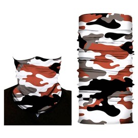 ShopINess Multifunctional Bandana Multifunctional Scarf Unisex for Motorcycle Sports and Outdoor Camo Style, Orange, 48 x 25 cm, orange
