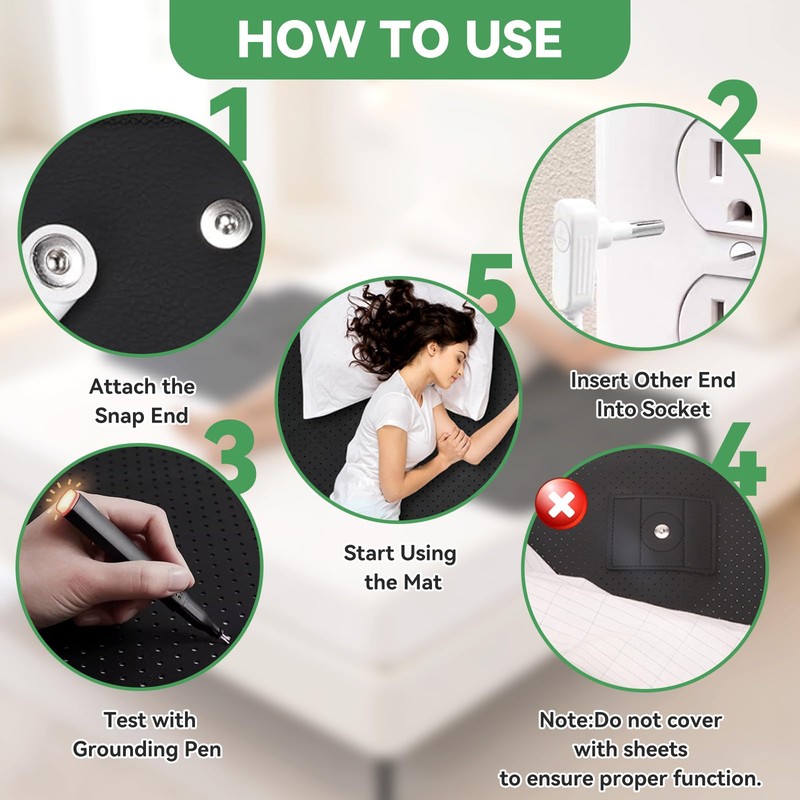Grounding Mat for Bed for Better Sleep and Stress Relief
