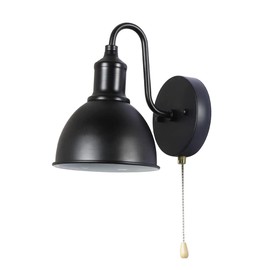 VinTopsh Black Wall Sconces with Pull Chain Switch, Metal Wall Light Fixtures Industrial Farmhouse Lighting for Bedroom Living Room Kitchen Bathroom
