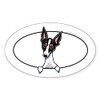 CafePress Rat Terrier Peeking Bumper Sticker Oval Car Bumper Sticker