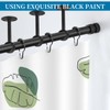 4 PCS Ceiling Curtain Pole Brackets, Curtain Rod Brackets Black