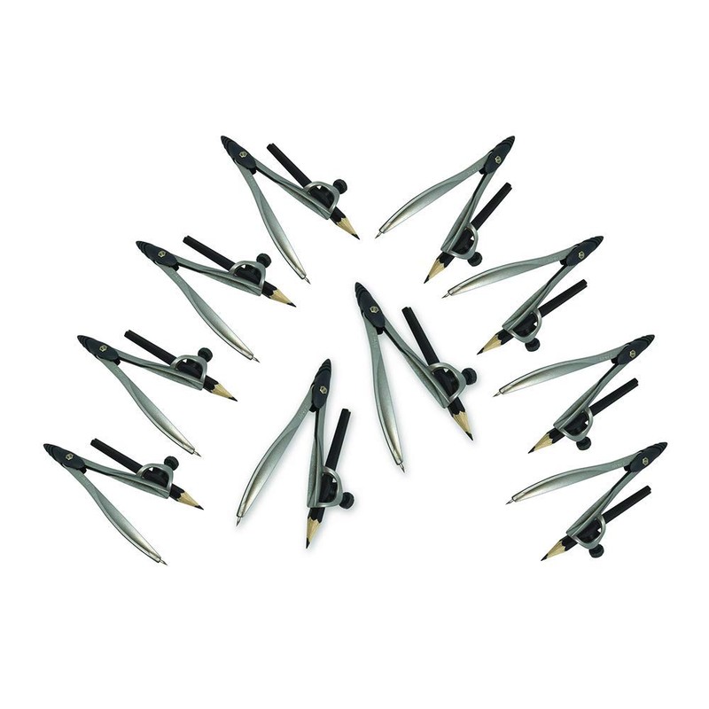 hand2mind Student Math Geometry Compass, Silver, Precision Tool for Geometry,