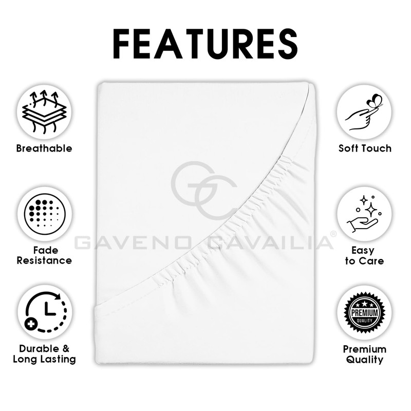 GC GAVENO CAVAILIA Percale Fitted Sheet | Ultra Soft Plain