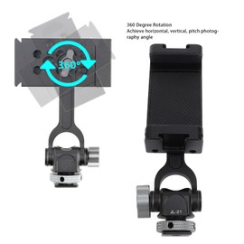 Camera Mount Phone Clamp, Tripod Phone Support with Cold Shoe Mount for Microphone and LED Light, 360 Degree Rotation, Quick Installation, Non Slip Pad