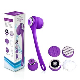 ISO Beauty ISOABBBRDPUR-700 Cleansing & Exfoliating Rechargeable All-in-1 Body Brush - Deep Purple