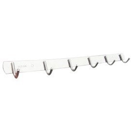 AOLZUNK Wall Mount Coat Rack, Stainless Steel Rack with 6 Hooks for Hanging Coats Towels Keys for Kitchen, Bathroom