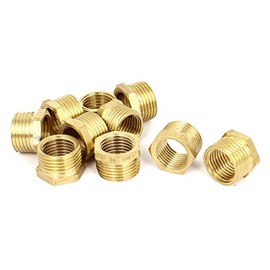 sourcingmap 3/8BSP Male x 1/4BSP Female Brass Pipe Gas Reducing Hex Bushing 10pcs