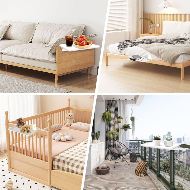 TUAKIMCE Hanging Bedside Table with Cable Holder - Practical Lapel