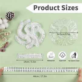 Disposable Shower Caps, Sopito 100pcs Plastic Elastic Bath Caps Waterproof Clear Shower Hat for Women Spa, Home Use, Hotel and Hair Salon, Portable Travel