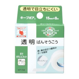 Nichiban KP158 Transparent Bansoko, Keep Pour, 0.6 inches (15 mm) x 26.2 ft (8 m), Transparent, Plastic, Easy to Cut by Hand, Individually