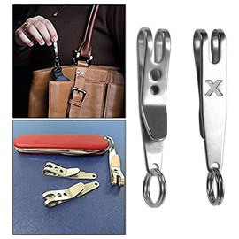 Lazycloud 2X Multi-Purpose Clip Keychains Suspension Clip Tool with Carabiner Perfect for Hanging EDC Tools, Flashlights Etc.