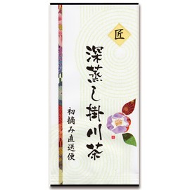 Shizuoka Prefecture Kakegawa First Picked Ichiban Tea 100% Green Tea Leaf Deep Steamed Kakegawa Tea Advanced Tea 3.5 oz (100 g) [Takumi] 1 Bag