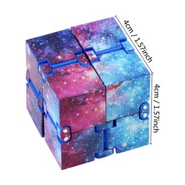 CABAX Infinity Toy Cube for Kids and Adults, Stress and Anxiety Relief Cool Hand Mini Kill Time Toys Infinite Toy Cube for Add, ADHD (Galaxy Space)