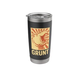 Grunt Hippo Art – Funny Bold Animal Hippopotamus Stainless Steel Insulated Tumbler