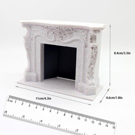MagiDeal 1/12 Dollhouse Mini Fireplace Photo Props, Wooden Backdrop Miniature Furniture for Landscape Decor, Micro Landscape