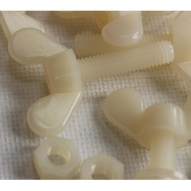 50 Tornillos de Mariposa de Nylon, M5 x 20 mm, Tornillos de máquina con Tuercas y Arandelas