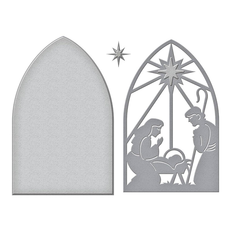 Spellbinders Christmas Morn Nativity Etched Dies