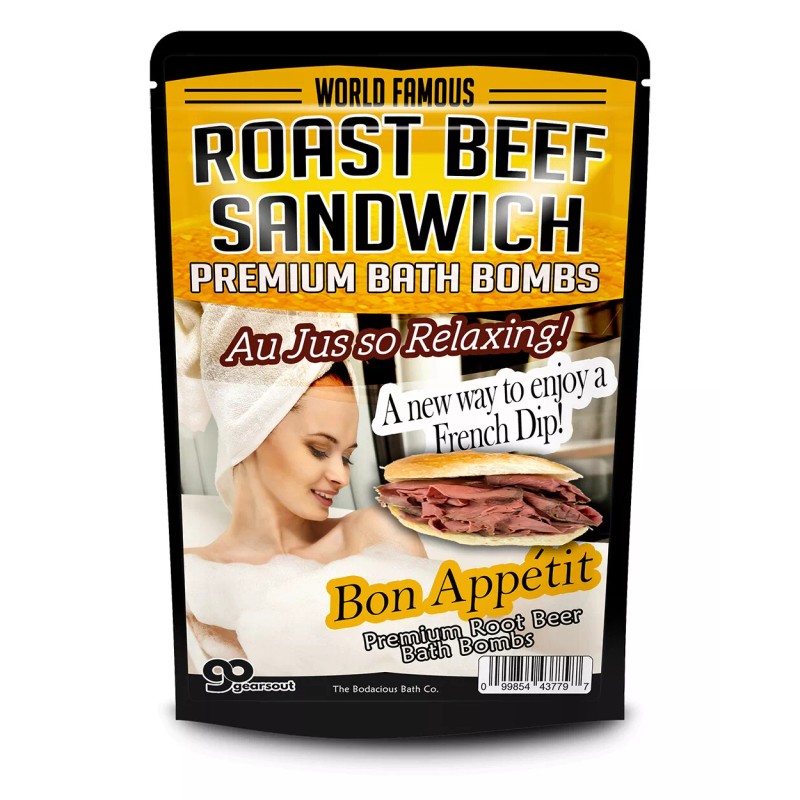 Gears Out Roast Beef Sandwich Bath Bombs, Funny XL Root