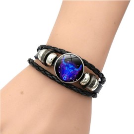 Atiptu Zodiac Signs Spirit Bracelet 12 Constellation Bracelet for Women Men Zodiac Bracelets Adjustable Glow in the Dark Zodiac Gift for Constellation Lover (Taurus)