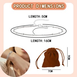 JCUGSBS 6 Pieces Chain Bracelets for Women Bracelet Silver 925 Women's Twist Chain Bracelets Adjustable Fashion Jewellery Bracelet Set Bracelets for Women Girls (Silver)