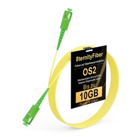 8ternityFiber Fibre Optic Cable SCA to SCA 15M/49FT, OS2 Fibre Optic Cable Simplex Singlemode 9/125 µm, Length Options: 0.5m-50m, 2mm LSZH
