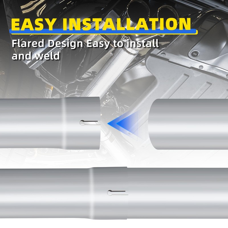 4 Inch Exhaust Pipe, 4'' Aluminized Steel Straight DIY Custom
