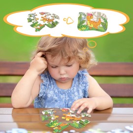 BBLIKE Dinosaur Puzzles for 3 4 5 6 Year Olds, 5-in-1 Dinosaur Jigsaw Puzzles with Iron Box for Storage, Dinosaur Toys Gifts for Boys, Girls, Kids and Children (Dinosaur Puzzles)