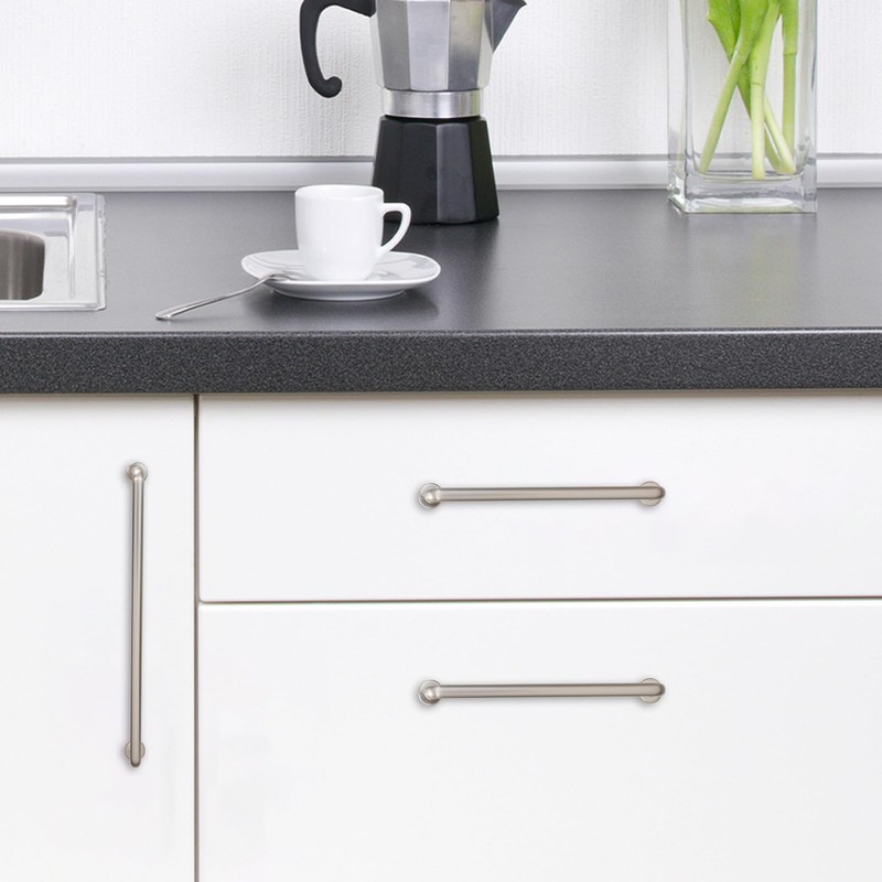 POVEFONK 6 Pack 10 inch(254mm) Brushed Satin Nickel Kitchen Cabinet