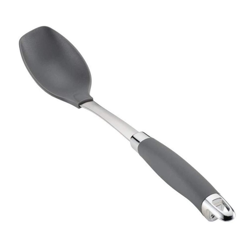Anolon SureGrip Nonstick Nylon Solid Spoon, Gray 13.25-Inch, Tools and