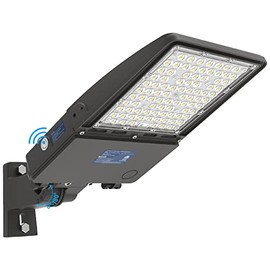 AKK 150W LED Parking Lot Lighting with Adjustable Arm Mount, 21000LM (140LM/W) LED Parking Lot Lights, 5000K Street Light Dusk to Dawn Photocell, Waterproof LED Shoebox Light for Roadway, ETL Listed