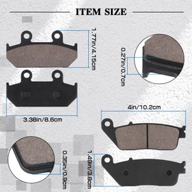Cnornus Front and Rear Brake Pads for Suzuki AN 650 Burgman 2004-2011 AN 650 ZL3 Burgman ABS Executive 2013 AN 650 L3 Burgman Non ABS 2013 AN 650 AK4 2004-2012