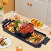 2-in-1 Portable Barbecue Hot Pot,Temperature Control Hot Pot with Grill,Electric