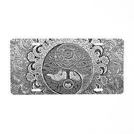 CafePress Shiny Metallic Tree of Life Aluminum License Plate, Front License Plate, Vanity Tag