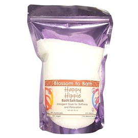 Happy Hippie Bath Salt Soak (16 Ounce) - Pure Essential Oil Fragrance - is A Versatile Soaking Aid with a Sweet Happy Herbal Scent