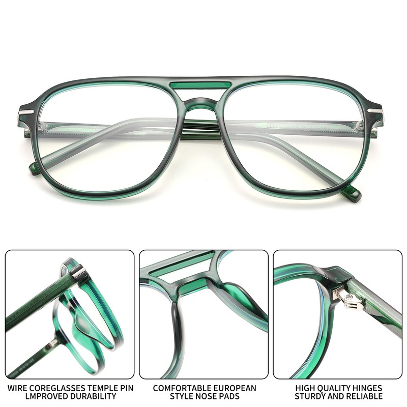 Pro Acme Blue Light Blocking Glasses-Oversized Square Aviator 70s Frame