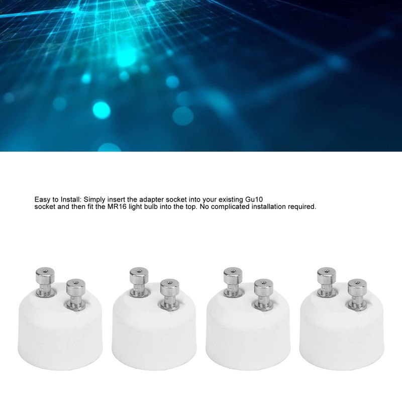 4PCS GU10 to MR16 Lamp Base,Durable ABS GU10 to MR16