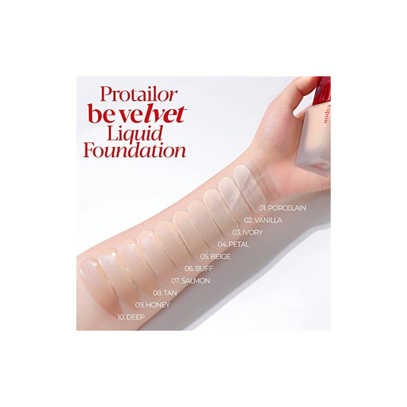 Espoir Base Maquillaje Pro Tailor Velvet Spf22 Petal Cobertura Duradera