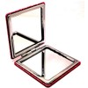 mpowtech Square Pink Compact Mirror for Women,Small Magnifying Travel Mirror