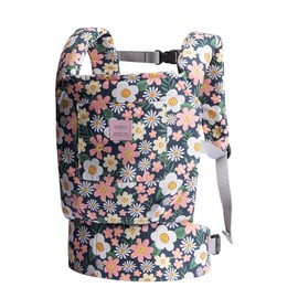 Bebamour Mini Baby Carrier, Cotton Baby Carrier, 2-Way Doll Parts, Pretend Play, Birthday Gift (Green Flower)
