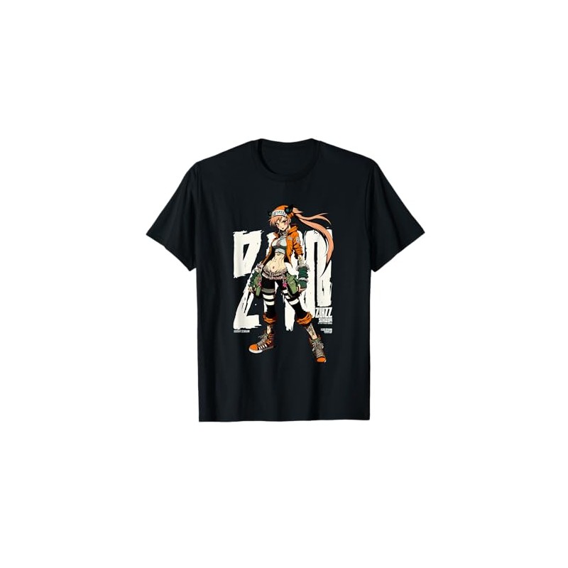 Cool Cat Girl Graffiti Manga Anime Character T-Shirt