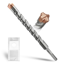 METOTY SDS Plus Drill Bit 20 mm x 260 mm, with 4 Carbide Cutting Edges, Head with Coating, Masonry Drill, Hammer Drill, Concrete Drill, for Stone, Concrete, Natural Stone, Brick Wall
