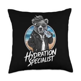 Hydration Specialist H2O Water Meme Waterboy Hydrated Homie Throw Pillow