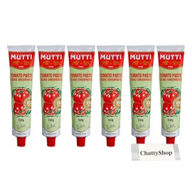Mutti Tomato Paste 4.6 oz (130 g) with ChattyShop Original Hot Towel, Seasoning