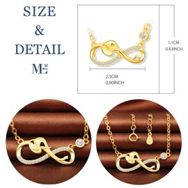 MicLee Women's Necklace 925 Sterling Silver Cubic Zirconia Allergen-Free Elephant Infinity Sign Pendant Chain with Gift Bag Super Gift for Mother Girlfriend, Silver, Cubic Zirconia