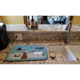 Caroline's Treasures CK7760DDM Chocolate Labrador Kitchen Scene Dish Drying Mat Absorbent Dish Drying Mat Pad for Kitchen Counter Dish Drainer Mat for Countertop, 14 x 21", Multicolor