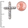 Elegant Sterling Silver 7 Carat Round Cubic Zirconia Cross Pendant