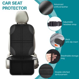 Starward Autositzschoner, Kindersitzunterlage Auto rutschfest Wasserabweisender, Sitzschoner Auto Kindersitz mit Rückenlehnenschutz, Allgemein Autositzschutz, Autoaufbewahrungstasche